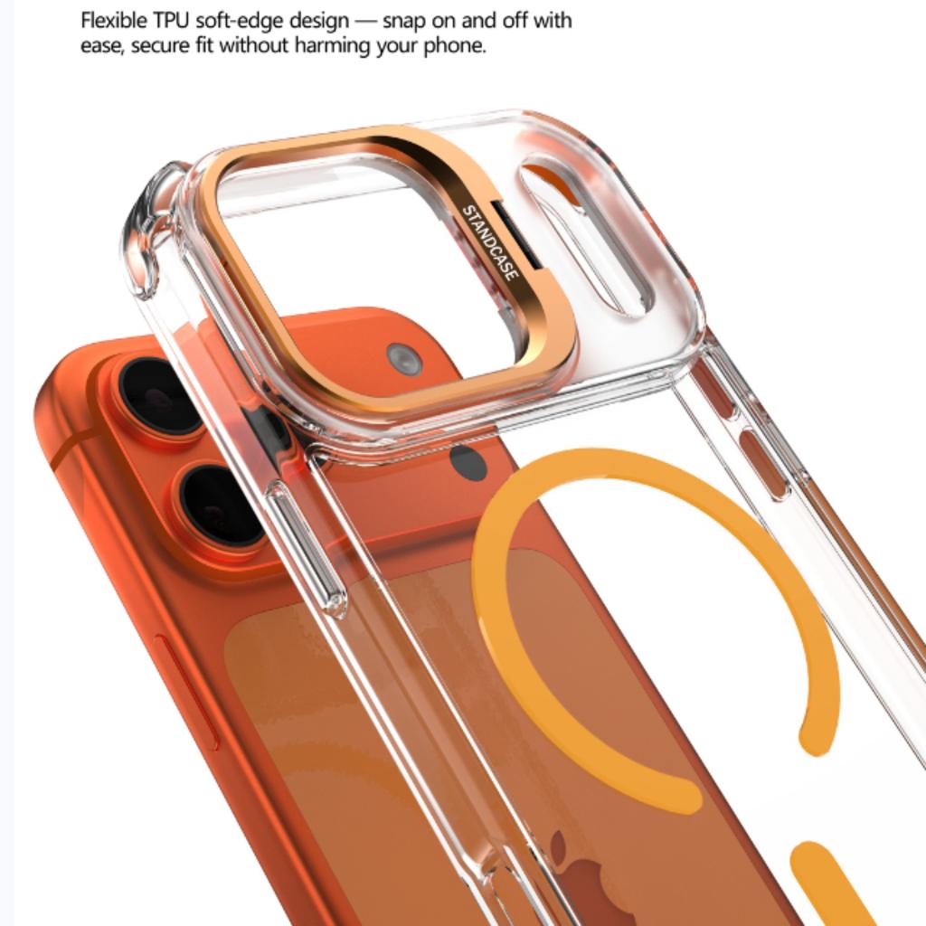 Новый Прозрачный Магнитный Чехол Для iPhone 17 Pro Max 17Air 17Pro Чехол Для Беспроводной Зарядки Magsafe Со Стеклянной Защитой Линзы Крышка-Подставка