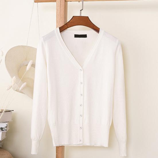 Женское вязаное пальто с V-образным вырезом, длинным рукавом, однобортный свитер, однотонный, с ребристым подолом, мягкий теплый свитер, кардиган