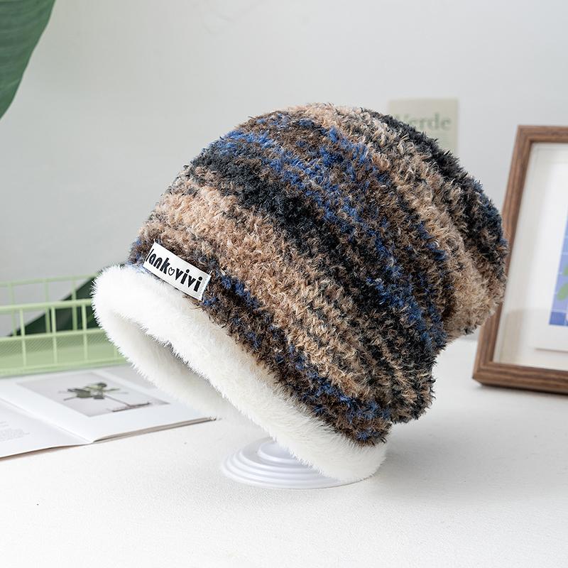 Hot Sale Loose Dandy Hat Lazy Style Gradient Beanie Hat Fashion Winter Hats For Women Streetwear Multicolour Warm Hats For Girl