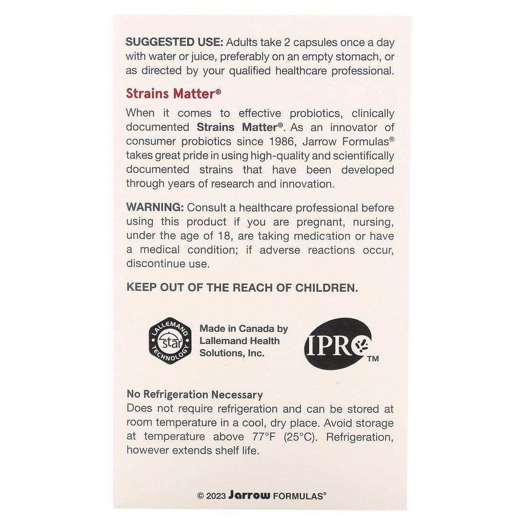 Jarrow Formulas Jarro-Dophilus EPS, 10 Billion, 120 Veggie Capsules (5 Billion Per Capsule)