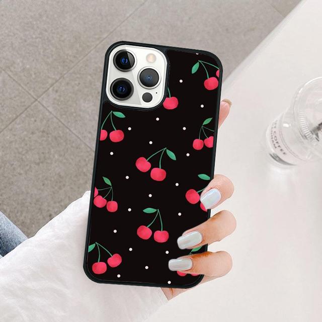 Чехол для телефона с рисунком красной вишни и фруктов Для iPhone 17 Air 15 16 14 13 12 Pro Max 11 Pro Max Plus Coque Shell
