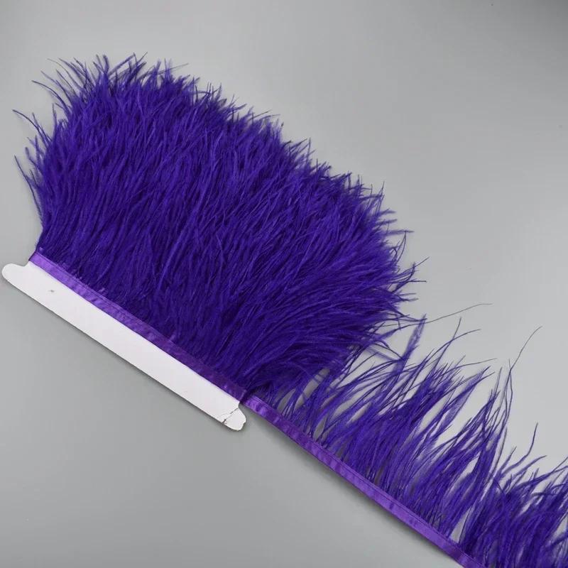Feather1Meter Страусиные перья на ленте 10-15 см Белая перьевая бахрома-кисточки Отделка Боа Швейные принадлежности Аксессуары для одежды Свадьба