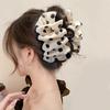 Wrinkled Polka Dot Big Bow Hair Claw Clips For Women Elegant Bowknot Ponytail Clip Headdress Accessories Double Sided Shark Clip