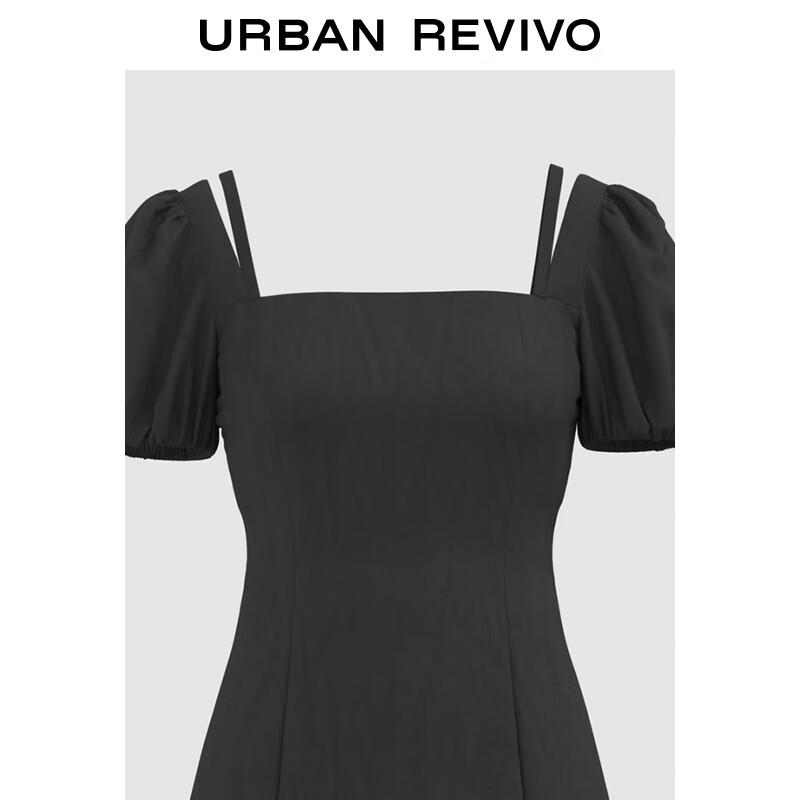 UR 2025 Spring French Square Neck Short Sleeve Dress