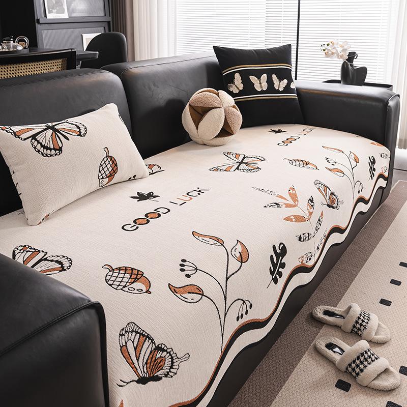 New Special-Shaped Sofa Cushion High-End Chenille Cover Towel One-Piece Fixed Non-Slip Seat Cushion Cover