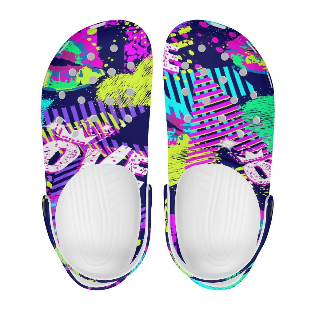 Printed EVA Garden Clogs Women Men Breathable Lightweight Slip On Shoes Beach Pool Bathroom Home Daily Sandals Casual Walking