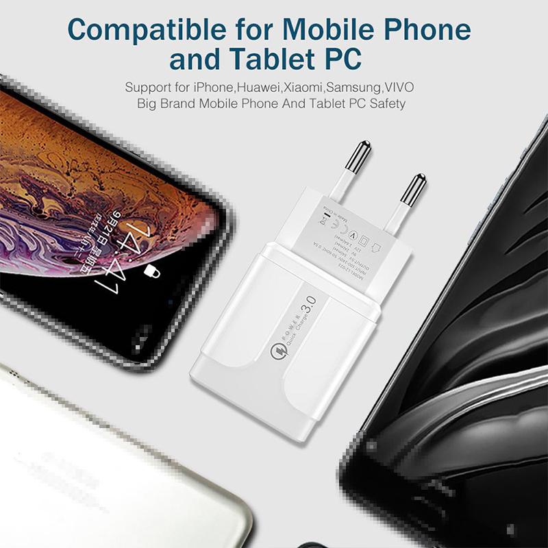 Quick Charge 3.0 USB зарядное устройство универсальный QC 3.0 18 Вт адаптер быстрой зарядки настенное зарядное устройство для мобильного телефона для iPhone Samsung Xiaomi