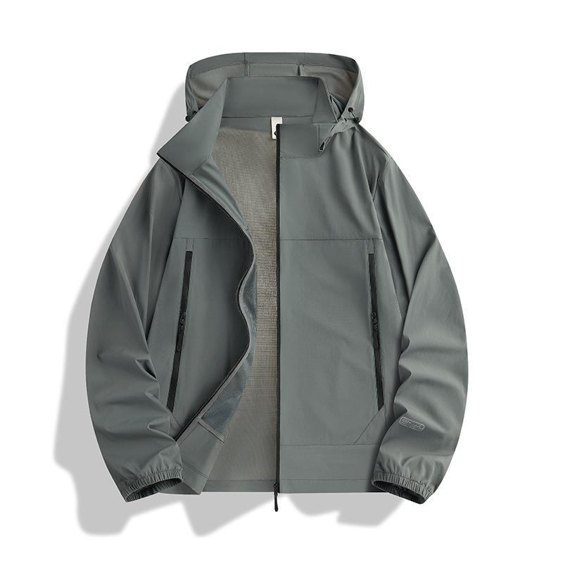 Outdoor sunscreen clothing men's and women's summer ice silk quick-drying hooded skin clothing UV protection light breathable sunscreen jacket