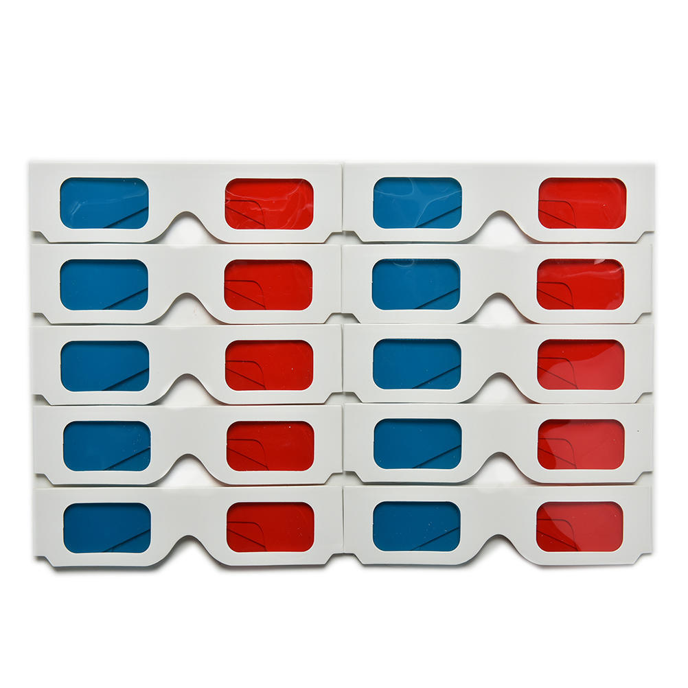 10 шт. универсальные анаглифные картонные бумажные красные синие голубые 3D видеоочки