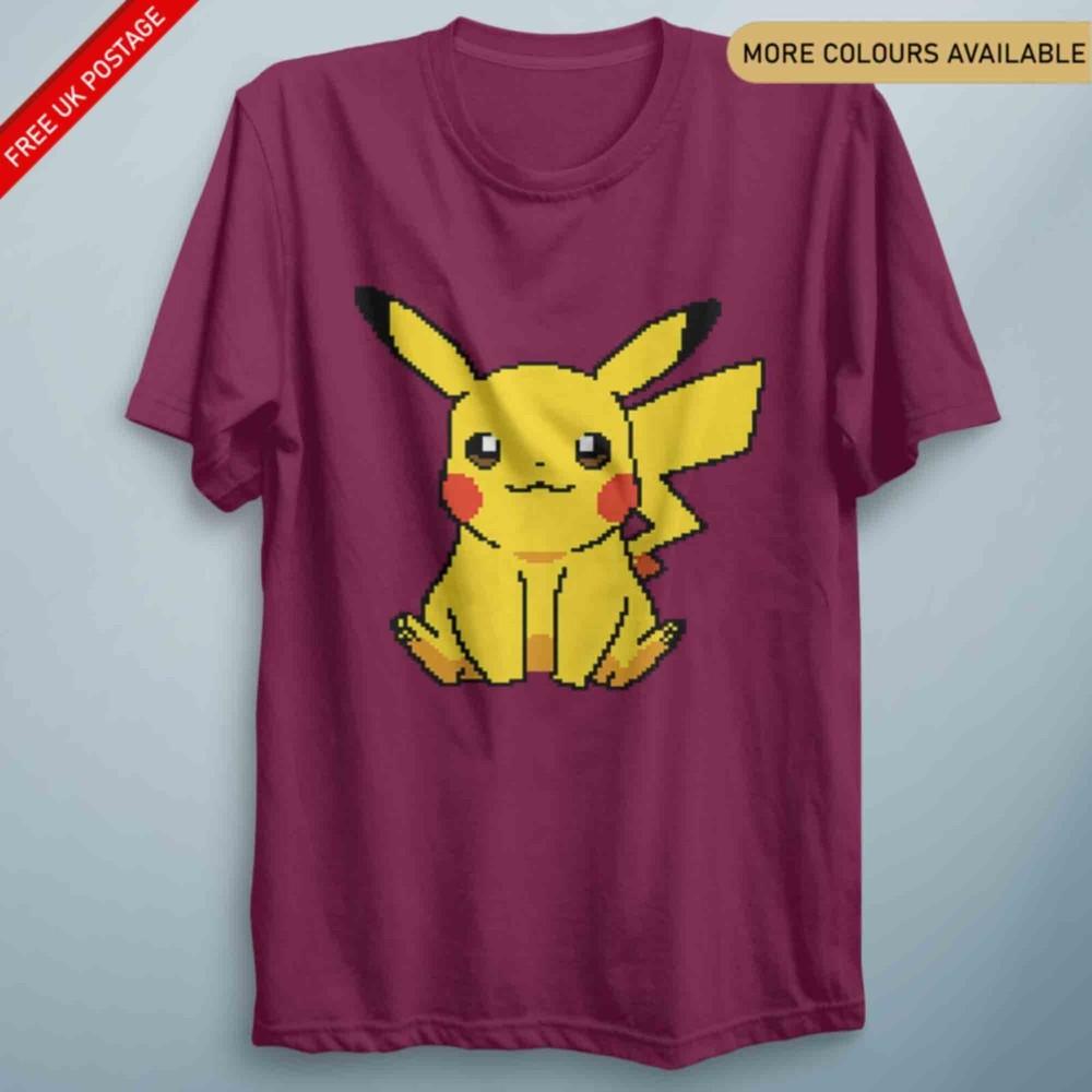 PikaPixel Fun Anime T Shirt Adults Kids Unisexga Top Christmas Gift