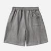Men Summer Athletic Shorts Mid-rise Elastic Drawstring Waist Shorts Pockets Wide Leg Running Solid Color Suede Shorts