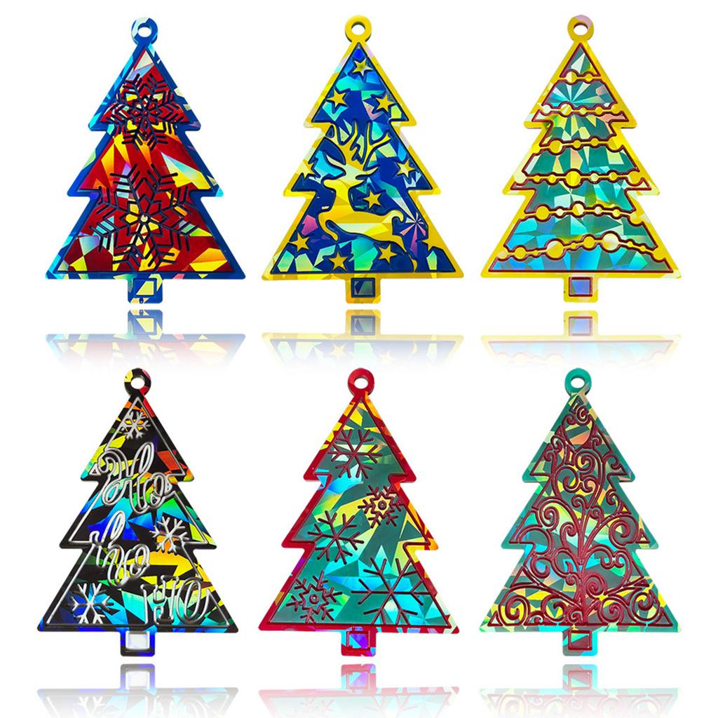 Holographic Christmas Tree Pendant Silicone Mold Ornaments Silicone Mould Resin Casting Molds Christmas Crafts Supplies