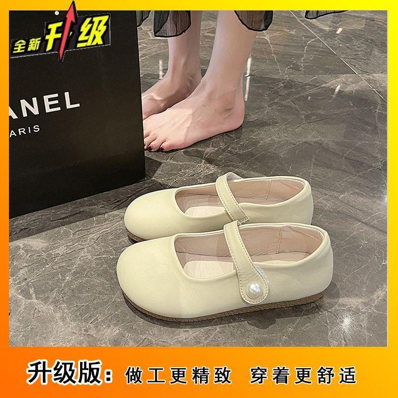 French Light Mouth Flat Bottom Slippers Women's Summer Wear 2025 New Gentle Temperament Single Shoes Mary Jane Soft Sole Half Drag