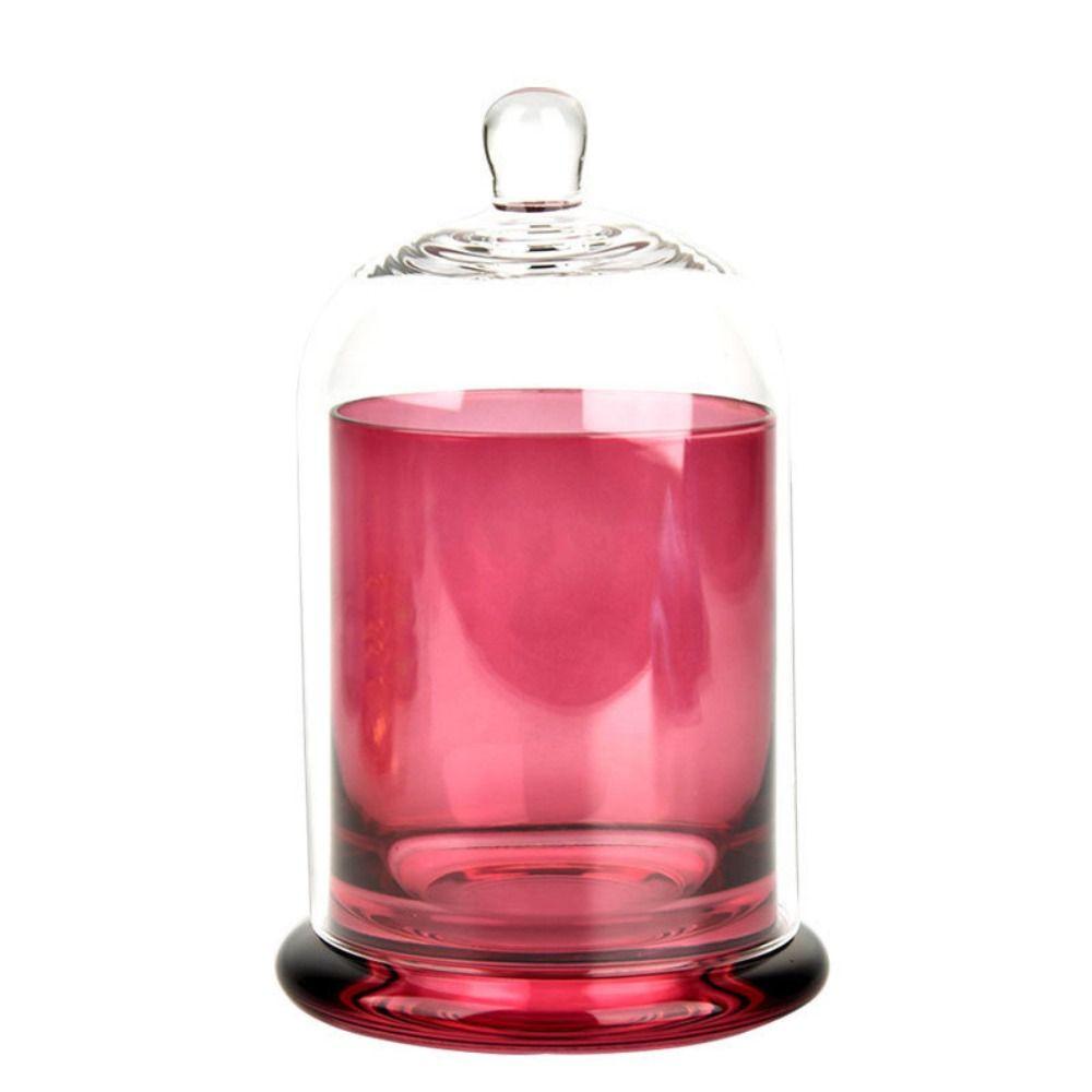 8 Colors Glass Candle Cover Glass Cloche Dustproof Jar Glass Storage Jar Bedroom Decoration
