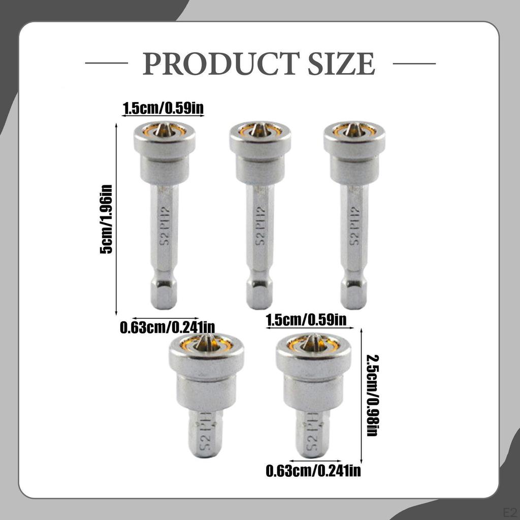 Набор из 5 позиционирующих бит для отвертки, Деревообработка, Винт, Шестигранный хвостовик, DIY проекты для