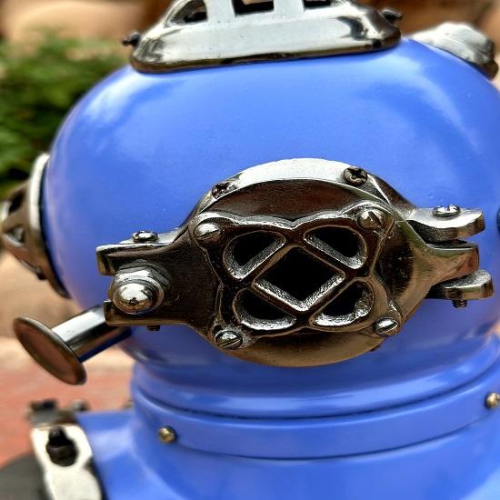 Шлем для подводного плавания Синий ВМС США Водолазный шлем Mark V Морской шлем для глубоководного дайвинга Водолазный шлем mark V Водолазный шлем с подставкой