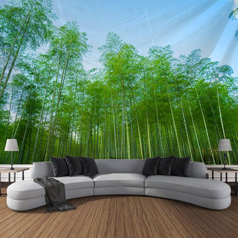 Бамбуковый пейзаж, настенный гобелен, художественное украшение, шторы, подвесные украшения для дома, спальни, гостиной
