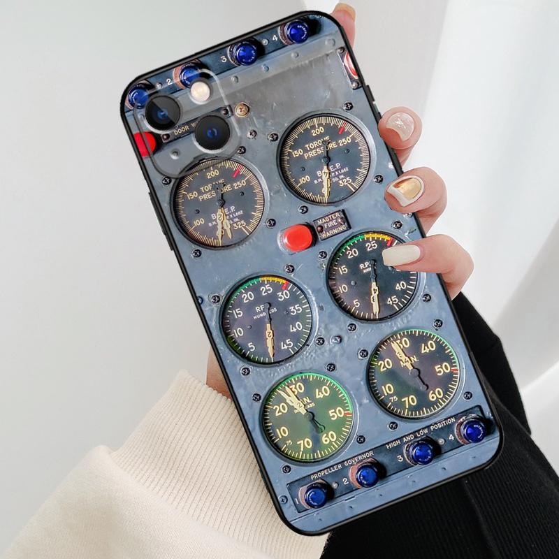 Aviation Aeroplane Pilot Cockpit Phone Case For iPhone 11 12 13 14 15 16 Pro XS Max Mini Cover For iPhone X XR Plus Back Case