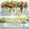 Flowers Spring Window Clings Removable Anti-Collision Window Stickers Waterproof Static Clings for Glass Window Door Decoration