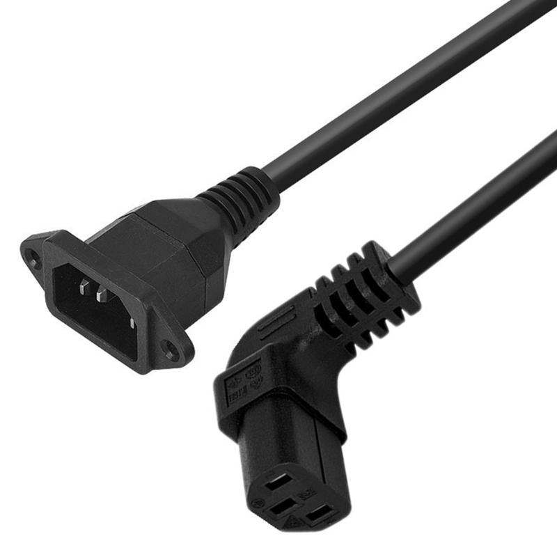 Удлинитель кабеля C13 Female на C14 Male с резьбовым отверстием, 90 градусов, IEC320, C14 на C13, угловой вверх/вниз/влево/вправо