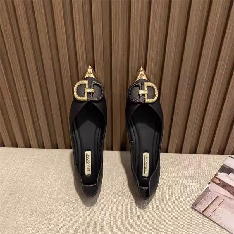 Модные балетки для женщин Весна и Осень 2025 Новые туфли с острым носком женские больших размеров 42 43 44 лоферы женские роскошные туфли