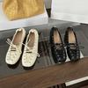 Мода Модные Повседневные Французский Стиль Женская Обувь 2025 Новые Универсальные Мелкие Британские Винтажные Туфли из Маленькой Кожи с Перекрестным Ремешком