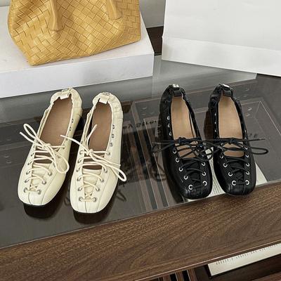 Мода Модные Повседневные Французский Стиль Женская Обувь 2025 Новые Универсальные Мелкие Британские Винтажные Туфли из Маленькой Кожи с Перекрестным Ремешком