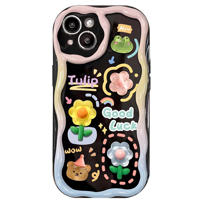 Applicable To Apple 15 Promax Mobile Phone Case IPhone 14 Cute Frog Doll Chain 13 Full Package Silicone Anti-fall