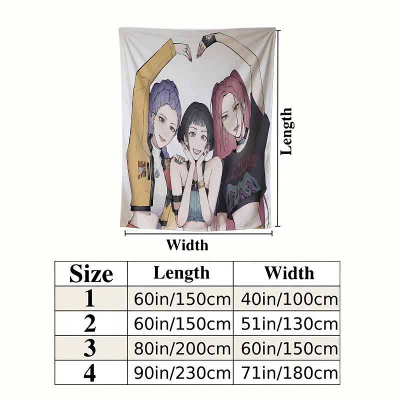 Kpop Demon Hunters Wall Tapestry Aesthetic Wall Hanging Printed Fabric Blanket Decorative Tapestries For Bedroom Living Room Home Decor