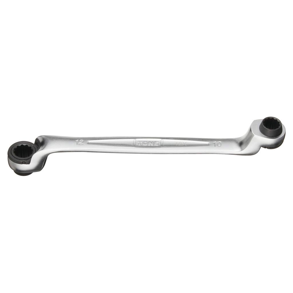 TONE 75 Degree Double Ended Ratchet Box Wrench Hole Width Across Flats 10 X 12 Mm (deep Type) RM75A-1012