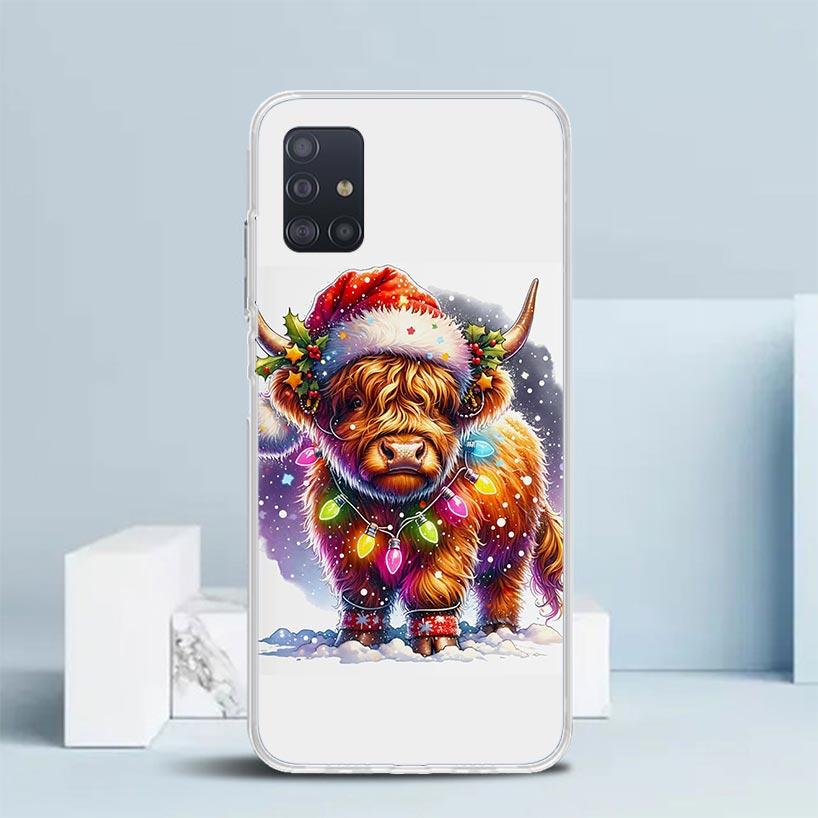 Cute Highland Cow Soft Cover for Samsung Galaxy A12 A22 A32 A52 A72 A02S Phone Case Note 20 Ultra 10 S10 Plus A51 A71 A50S A20S