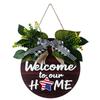 1PC with 12 Magnetic Icons Hanging Plaque for Front Door Themed Decorations Door Sign Decor Round Seasonal Interchangeable