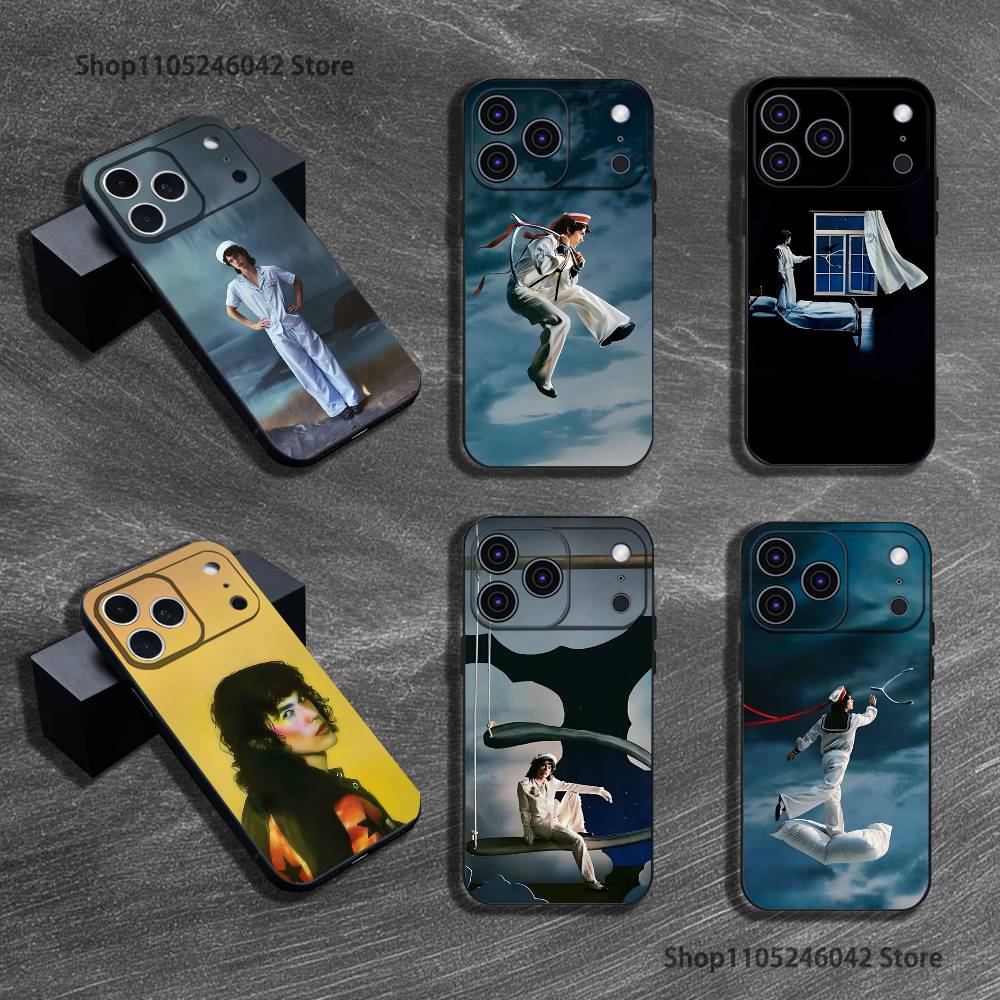 Чехол для телефона C-Conan Gray Wishbone Износостойкий для iPhone 17,16,15,14,13,12,11,Pro,Max,Plus Черный Мягкий Чехол