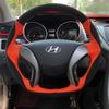 Для Hyundai Elantra Avante i30 2012-2016 Ручная прошивка Нескользящая Красная Черная замша Кожаная Накладка на руль автомобиля