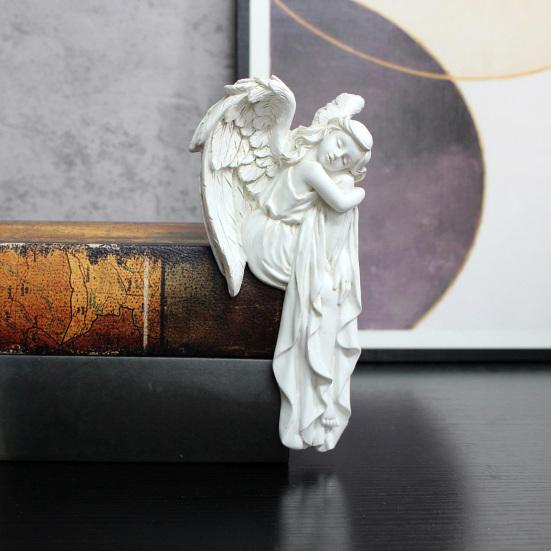 Спящий ангел, украшение для дверной рамы, Крылатая девушка, дверной уголок, фигурка из смолы, домашний офис, ангел-хранитель, край передней двери, топпер, украшение для няни