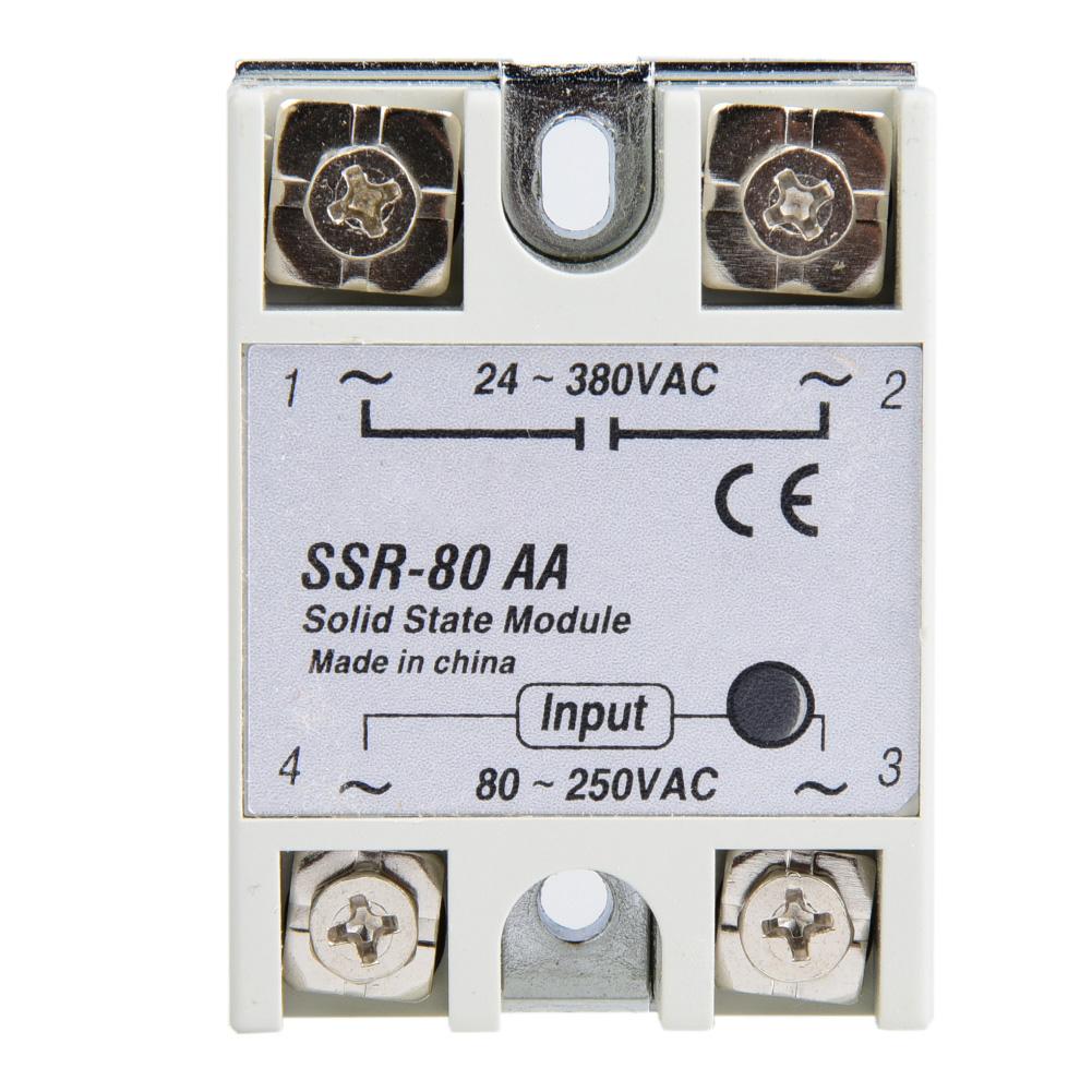 80A Однофазное твердотельное реле Модуль переключения SSR 80AA 80 250VAC