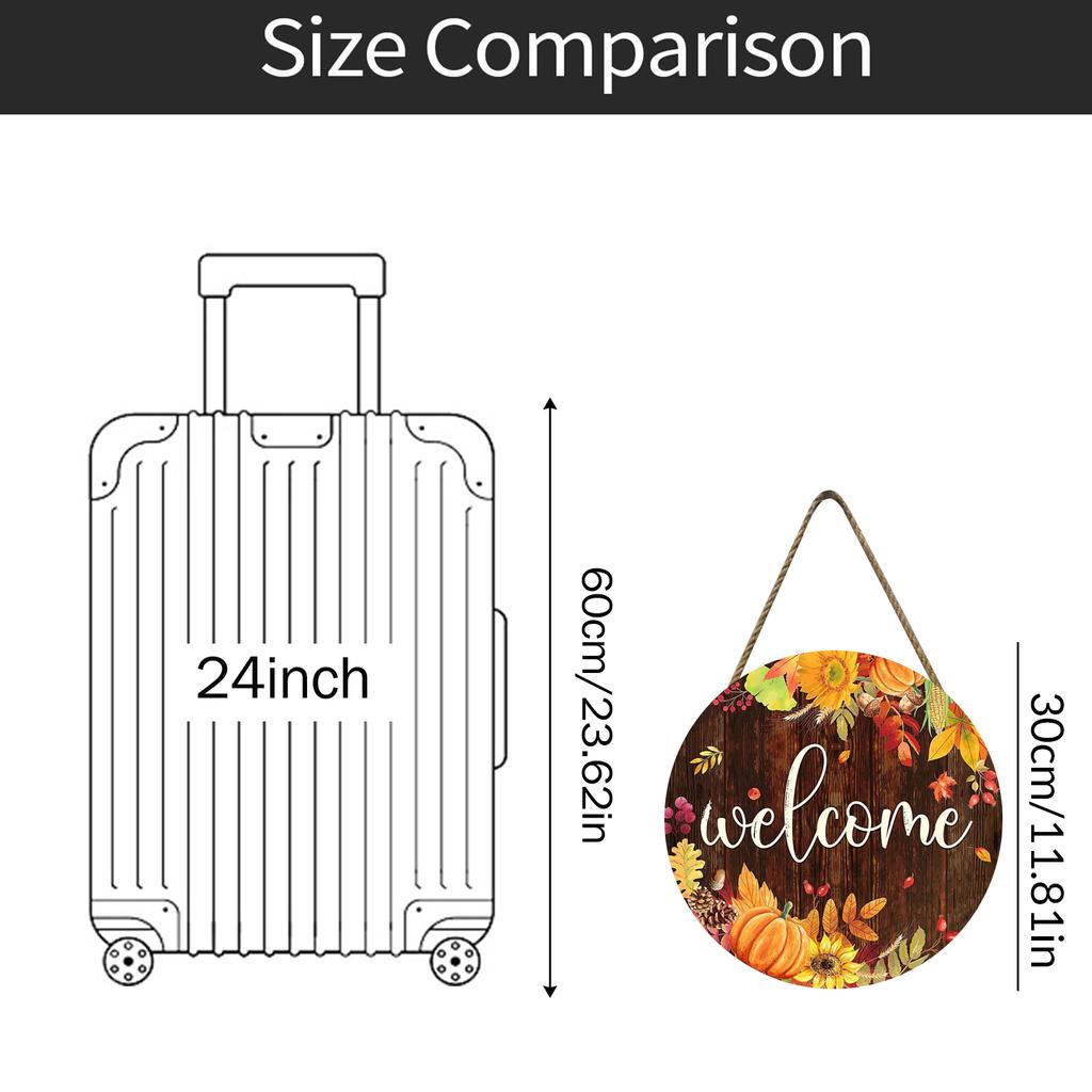 Pumpkin Wooden Welcome Door Hanging, Home Window Wall Decoration