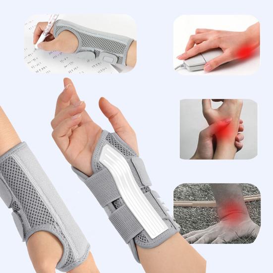 Wrist Brace Support with 2 Straps for Men Women Adjustable Wrist Splint Stabilizer for Tendinitis Arthritis Carpal Tunnel Pain Relief