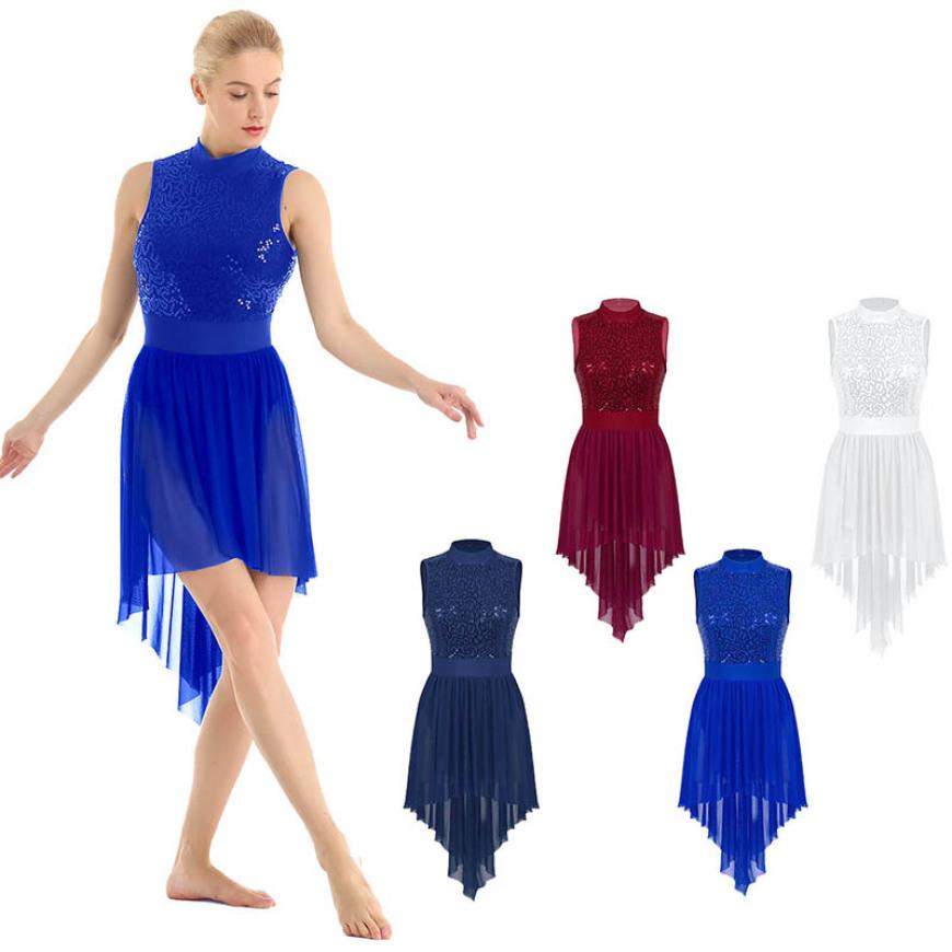 Женское платье-пачка без рукавов с блестящими блестками, гимнастическое трико, женское платье-пачка для балета, фигурного катания, лирические танцевальные костюмы