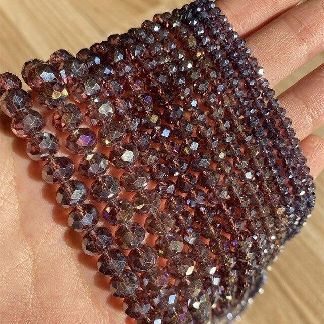 3/4/6/8 мм граненые круглые австрийские хрустальные бусины, блестящие стеклянные бусины-распорки Rondelle для рукоделия, изготовления ювелирных изделий, сделай сам, браслет 15 ''