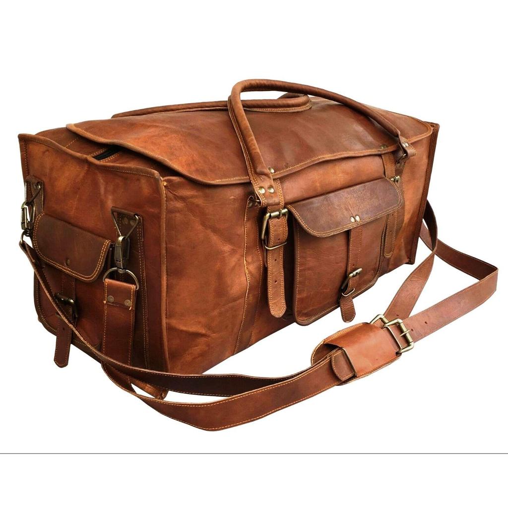 Мужская винтажная дорожная сумка Weekender с клапаном из натуральной кожи