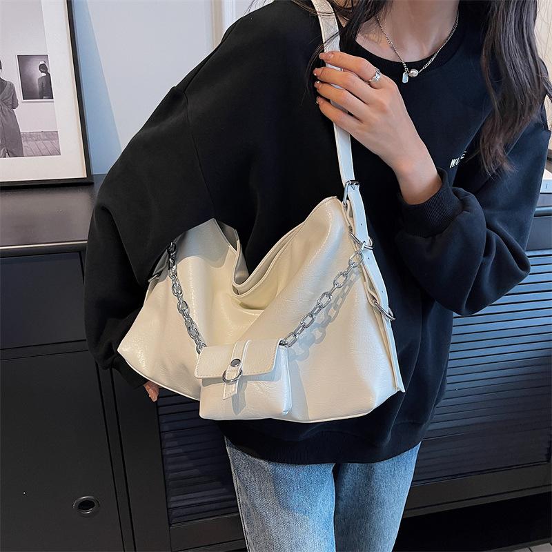 Модная женская трендовая модная большая вместительная серебряная мягкая сумка из искусственной кожи под мышками, сумки-бродяги на плечо