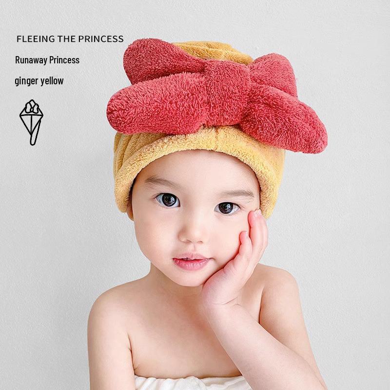 Очаровательная шапочка принцессы с бантом и быстросохнущая шапочка для душа для девочек