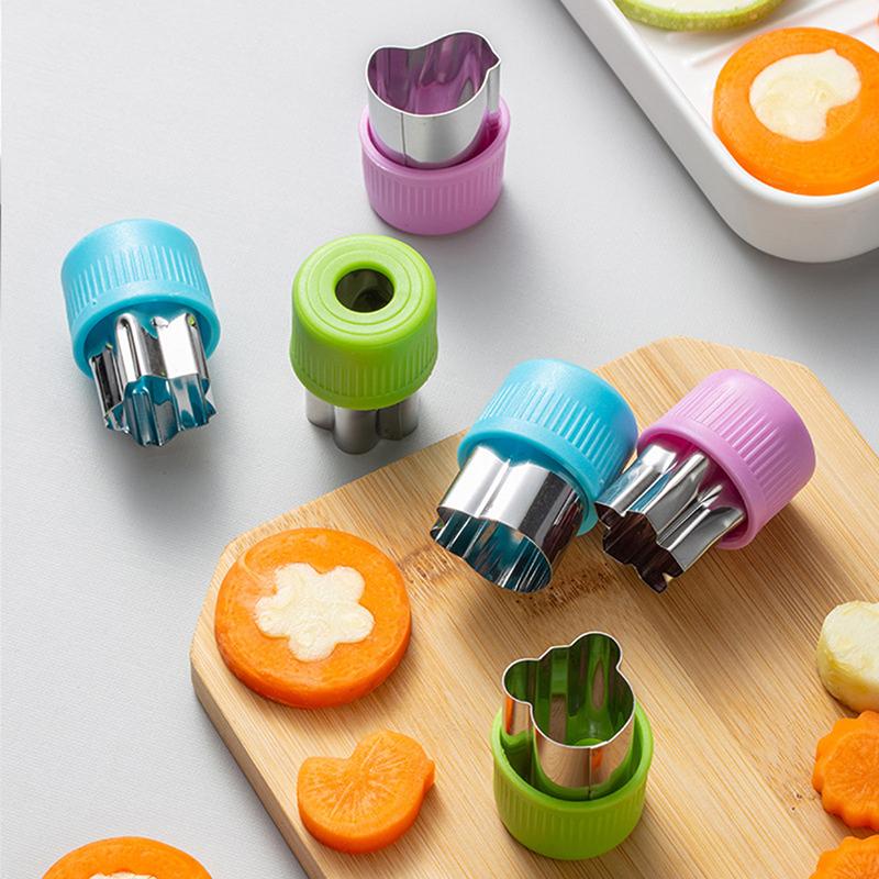 3Pcs/Set Star Heart Shape Vegetables Cutter Plastic Handle Portable Cook Tools