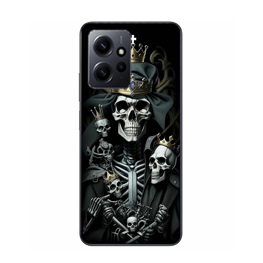 Crown Skeleton Emperor Phone Case For Redmi Note 14 15 Pro 5G 13 12 Pro Plus 11 11T 11E 11S 10 Pro 10S 9 9S Cover Cell Clear TPU