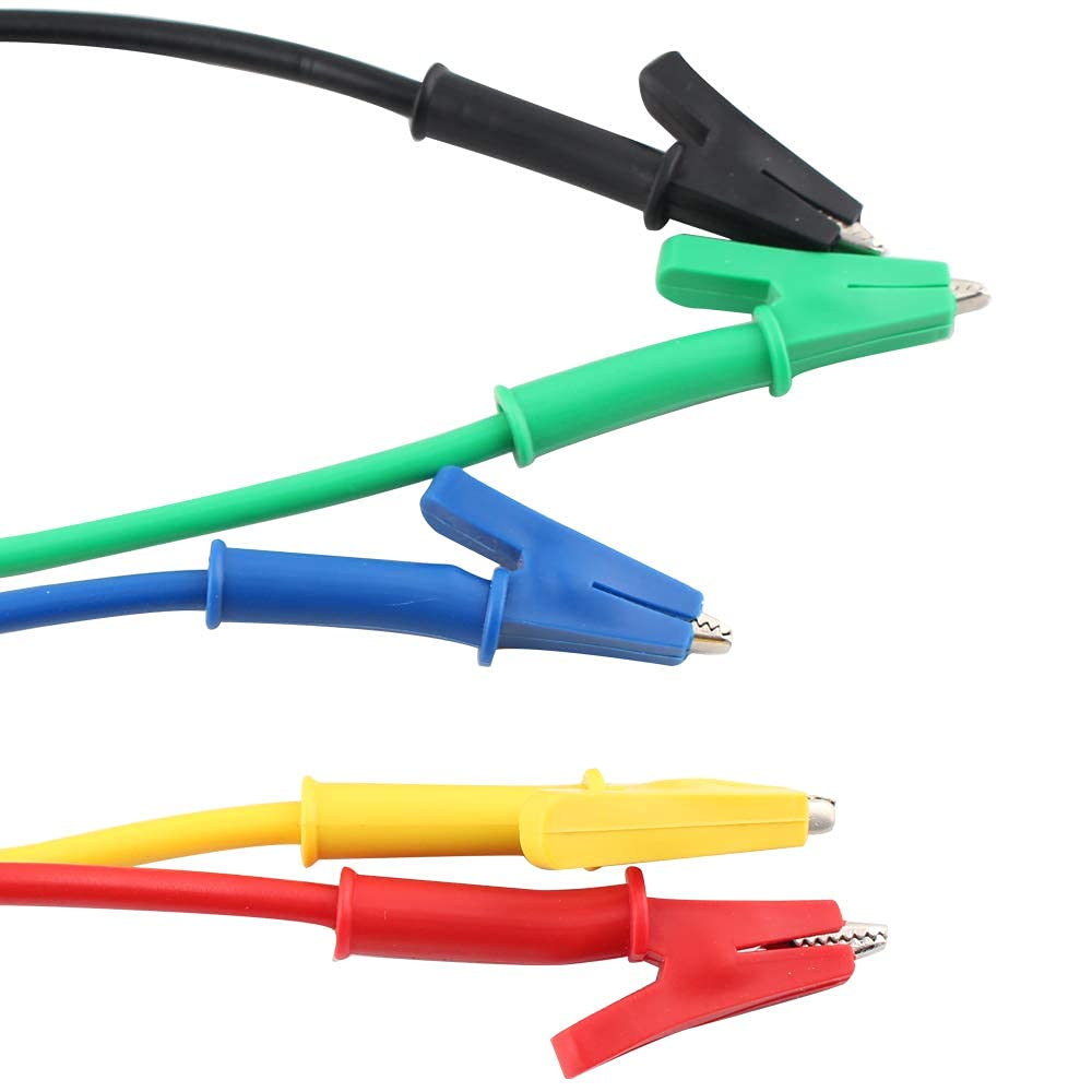 Kiligen Зажим-крокодил Электрический измерительный провод 15А Перемычка Тяжелый Премиум ПВХ Силиконовый кабель для электрических испытаний и лабораторного использования с защитным