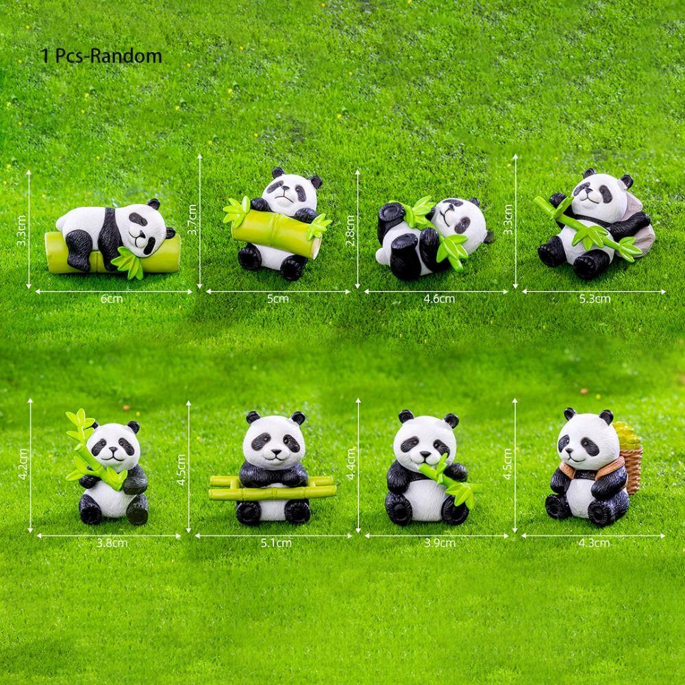 Micro Landscape Simulation Panda Ornaments Resin Crafts Panda Miniatures Gardening Landscape
