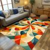 Retro Colorful Abstract Art Print Carpet Living Room Decoration Non-Slip Area Rugs for Home Bedroom Kitchen Washable Floor Mat
