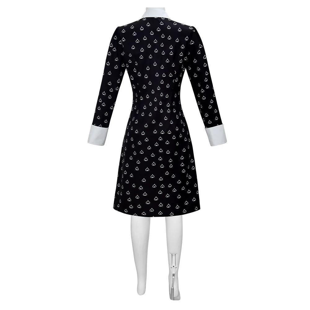 Аниме Косплей Уэнсдей Аддамс Американская Драма То же Платье Уэнсдей Женское Черное Платье Костюм на Хэллоуин Для Женщины