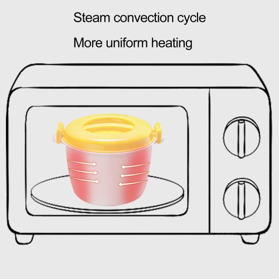 Кастрюля для варки риса с хорошей изоляцией, большая емкость, эргономичная ручка, дизайн с пряжкой, многофункциональная микроволновая рисоварка